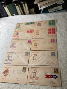 U.S.1940-AMERICAN SCIENTISTS-TEN (10)-FDC'S-LOT OF 2 COMPL.SETS,SOME SIGNED-#2 - Picture 1 of 13