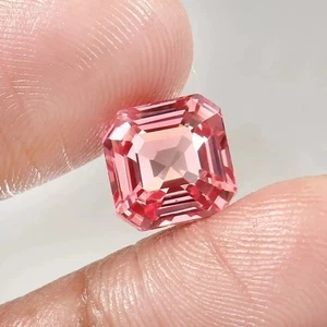 Natural AAA Ceylon Padparadscha Sapphire Loose 9.35 Ct Asscher Cut Gemstone - Picture 1 of 4