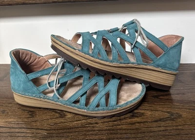 NAOT Sandalias Yarrow Para Mujer Talla 38 Cuero Con Cordones Gladiador Azul Teal Zapatos Foto 1 de 4