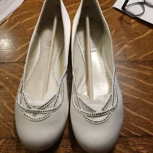 benjamin Adams wedding flat with crystal detail at toe - Picture 1 of 8