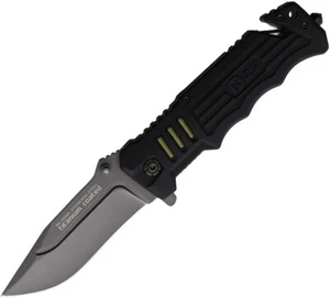 K25 Tactical Folding Knife 3.5 Stainless Steel Blade Rubberized Synthetic Handle - Picture 1 of 1