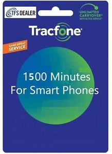 TracFone 1500 minut Dodatek do smartfonów, ładowany bezpośrednio - szybko i w prawo - Zdjęcie 1 z 1