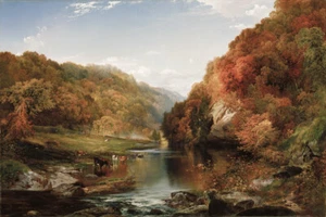 Pomeriggio d'autunno nel Wissahickon di Thomas Moran Museum Giclée stampa artistica - Foto 1 di 3