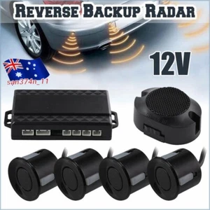 4x Parking Sensors Car Reverse Backup Rear Radar Alert System Buzzer Kit Black - Picture 1 of 10