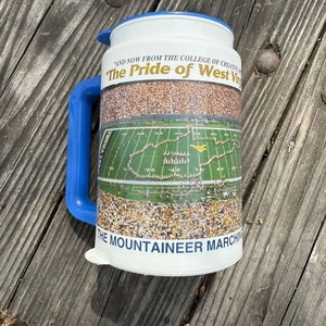 1990s WVU Mountaineers Pride Of West Virginia Band Whirley USA Mug W/ Lid - Picture 1 of 6