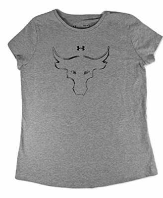 Under Armour Womens Project Rock Brahma Bull Tee Shirt M Gray 1352094-035 - Image 1 of 2