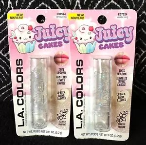 2pk LA COLORS JUICY CAKES VANILLA ICING C37524 TINTS LIPS PINK LIP BALM LIPSTICK - Picture 1 of 7