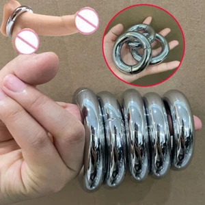 Magnetic Stainless Steel Ball Stretcher Weight for Men Enhancer Penis Ring Delay - Picture 1 of 29