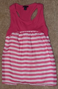 Nautica Girl's Size 12 Pink and White Striped Tank Top - Picture 1 of 2