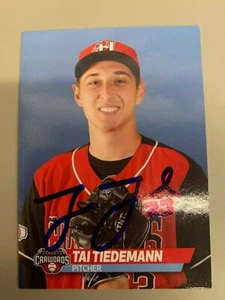 Tai Tiedemann 2019 Signed Hickory Crawdads Team Card - Picture 1 of 1
