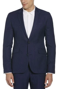 A|X Armani Exchange Mens Slim-Fit Pindot Wool Suit Jacket 42 Short Navy - Picture 1 of 1