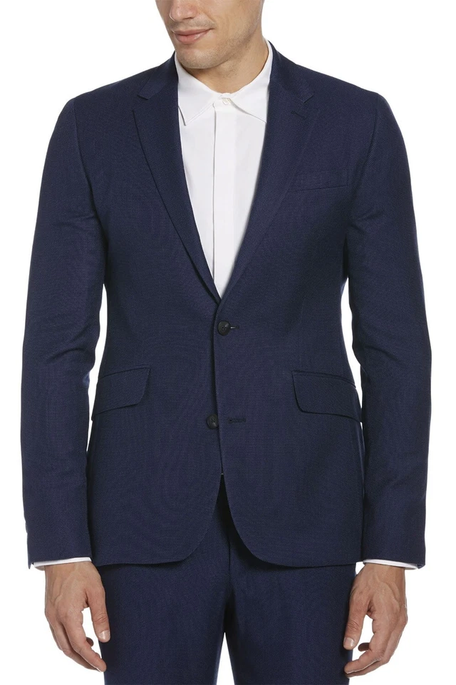 A|X Armani Exchange Mens Slim-Fit Pindot Wool Suit Jacket 46R Navy - Image 1 of 1