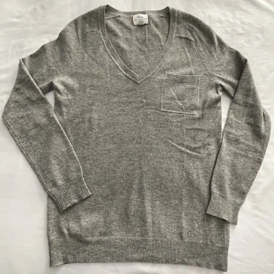 Wallace Women's Sz Small 100% Cashmere Pullover V-Neck Sweater Front Pocket - Image 1 of 4