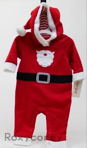 Cat & Jack Santa Suit Hooded Long Sleeve Romper Sleeper Size 0-3 months NWT - Picture 1 of 1