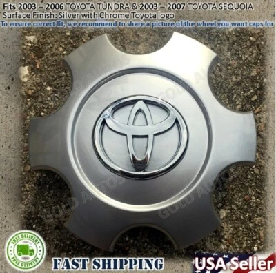 1 件全新丰田 TUNDRA 2003 2004 2005 2006 年车轮中心轮毂盖银色 560-6944 — 第 1/4 张图片