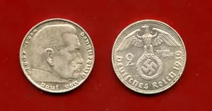 1939 - GERMANIA REICH - 2 MARCHI ARGENTO HINDENBURG - ZECCA D - LOTTO/M30473 - Foto 1 di 1