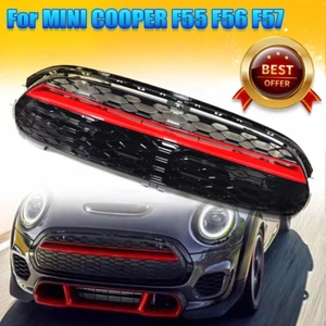 For BMW Mini Cooper F55 F56 F57 2014~2021 GP Style Front Bumper Grille Black+Red - Picture 1 of 10