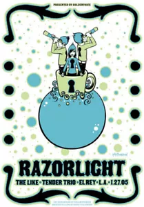 Razorlight POSTER The Like Tender Trio 2005 Tara Mcpherson signiert Siebdruck - Bild 1 von 1