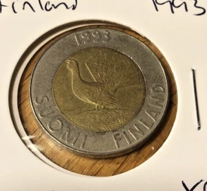 MONEDA BIMETÁLICA FINLANDIA 1993 XF-40 10 MARKKA - Imagen 1 de 2