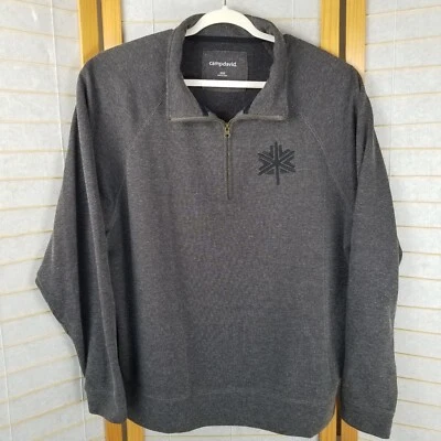 Men's Dark Gray Half Zip Sweatshirt Size 2XL Camp David Branded Leaf Logo - Image 1 of 4