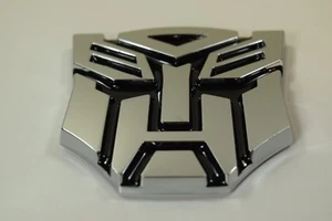 3D Chrome Autobot 4 Inch Transformers Emblem Badge Decal Car Stickers Truck - Picture 1 of 2