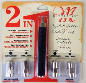 Cousin Corp M'Bellish 2 in 1 Eyelet Setter and Hole Punch - NIP - Picture 1 of 2
