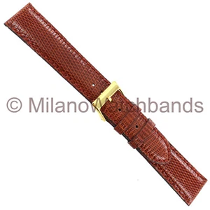 19mm Morellato Italy Genuine Certified Lizard Tan Stitched Watch Band 718 - Picture 1 of 4