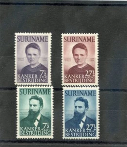 SURINAM Sc B49-52 (MI 315-8) * F-VF LH 1950 CURIE, RONTGEN SET 150 $ - Bild 1 von 1