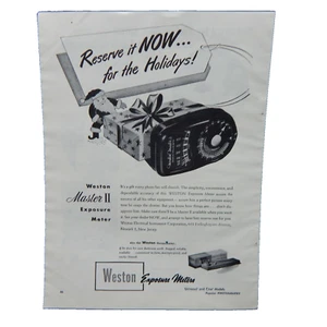 WESTON MASTER II EXPOSURE METER 1946 ADVERTISEMENT PHOTOGRAPHY - Picture 1 of 1