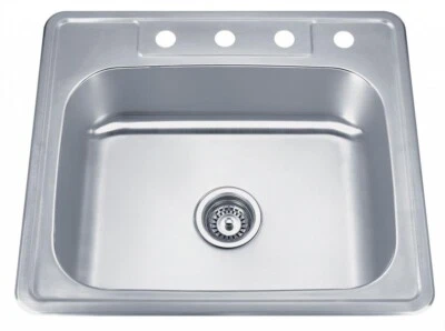 WELLS SINKWARE Wells 25-inch 20-gauge Drop-in 3-hole Single Bowl ADA Compliant Stainless Steel