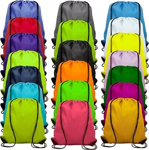 20 Colors Drawstring Backpack Bags Sack Pack Cinch Tote Sport Multicolor - Picture 1 of 7