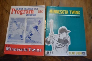 1963 Minnesota Twins Program & Scorecard & Yearbook edizione riveduta, grandi vecchi annunci pubblicitari - Foto 1 di 6
