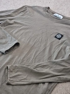 Rather nice Stone Island khaki LS T-Shirt L - Picture 1 of 6