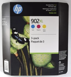 GENUINE HP 902XL 3-PACK Cyan Magenta Yellow Color Ink Cartridges Exp 09/2026 NEW - Photo 1/3