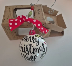 Adorno de cerámica pintado a mano Glory Haus - ¡Feliz Navidad todos! NUEVO en caja - Imagen 1 de 6