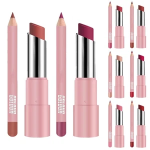 Elegante lápiz labial mate 2 en 1 levantador esmalte bálsamo labial antiadherente conjunto de cuidado de la piel - Imagen 1 de 20