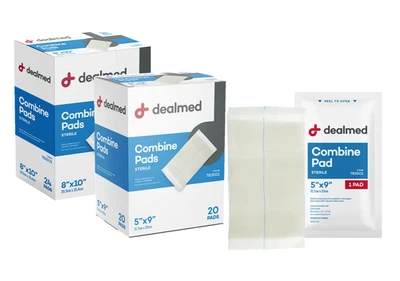 Almohadillas combinadas abdominales Dealmed (ABD), envueltas individualmente (opciones disponibles) Foto 1 de 4