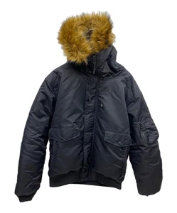 Schott Fur Hooded Jacket M GyC53 - Picture 1 of 7