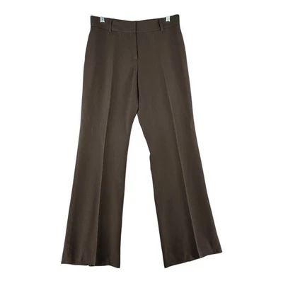 J Crew 100% Wool Brown Wide Leg Dress Pants Trousers Womens Size 8 Tall 32x33 - Image 1 of 4