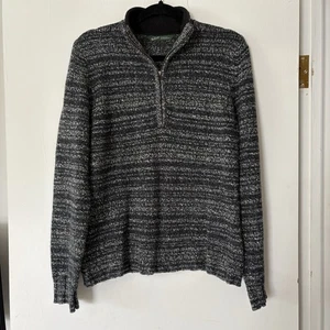 Woolrich Quarter 1/4 Zip Knit Sweater Women’s Sz Medium Charcoal Heathered - Picture 1 of 9
