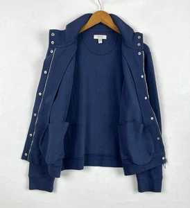 Faconnable Full Zip Button Casual Cotton Blue Breathable Jacket Womens Sz Lg - Picture 1 of 16