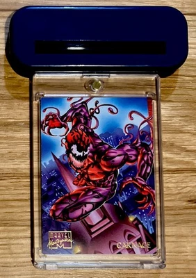 1995 Marvel Masterpieces Fleer Trading Card #21 Mint! CARNAGE! - + CASE & STAND! - Image 1 of 3