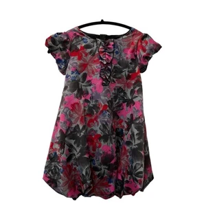 DKNY Girls Dress Floral Print Black Gray Pink Size Medium As Is - Picture 1 of 11