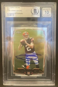 2014 Topps Chrome Mini RC Johnny Manziel Auto BGS AUTH 10 AUTO *A1595 - Bild 1 von 1