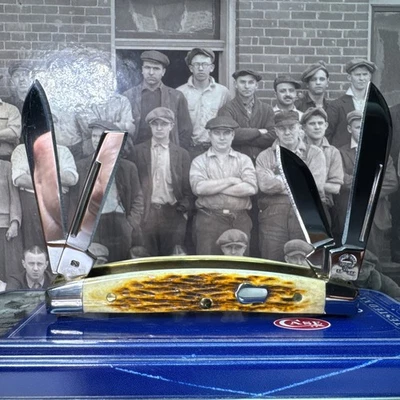 Case XX 6468 Small Congress Case Brothers Jigged Antique Bone 2004 Mint In Tin - Image 1 of 4