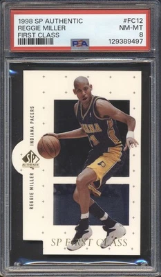 Baloncesto auténtico SP 1998 PRIMERA CLASE Reggie Miller #FC12 PSA 8 PACERS HOF Foto 1 de 2