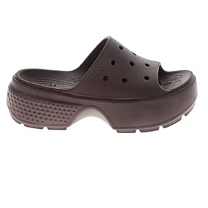 CROCS Stomp Slides Moka Marrone Donna Taglia 10 Grosso Iconico CROCS Comfort - Foto 1 di 6