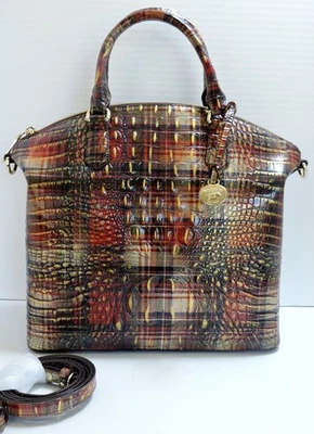 Brahmin Large Duxbury  Flannel Melbourne Croc Embossed Leather Satchel  NWT - Image 1 of 4