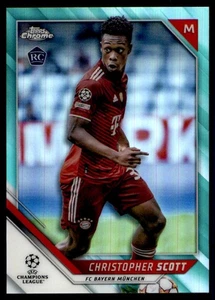 2021-22 Topps Chrome UCL Aqua Refractor #177 Christopher Scott Rookie - Bild 1 von 2
