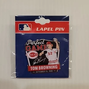Pro Specialties Cincinnati Reds Tom Browning Perfect Game Lapel Pin 9/16/1988 - Picture 1 of 3